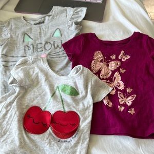 Toddler girls Graphic tees . size12-18 months and 18-24 months